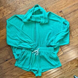 Out From Under Kelsey Fleece Zip-up Hoodie and Shorts Set